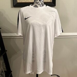 Nike Men's DRI-FIT White and Black Sports Shirt